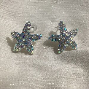 - ⭐️Sparkly Colorful Confetti Sequin Starfish Earrings